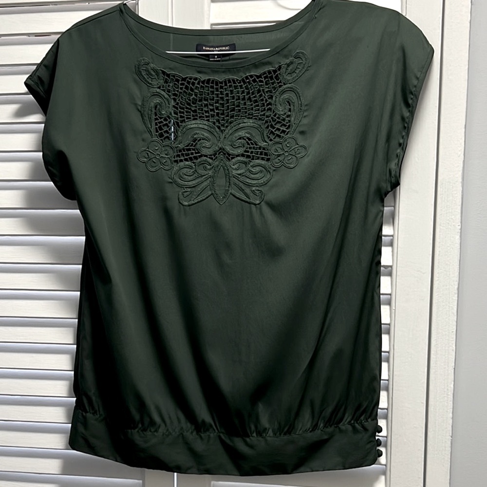Forest Green Banana Republic Blouse